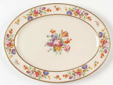 Floral Bouquet 12" Oval Serving Platter