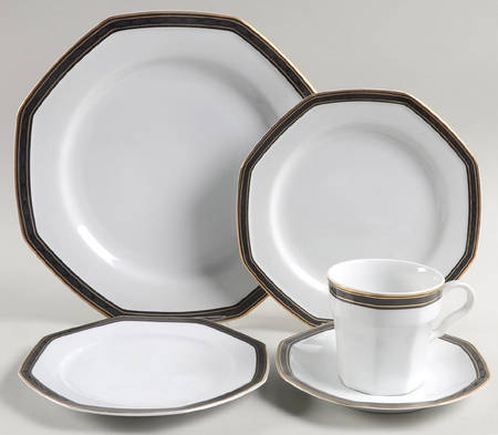 Black Dress 5 Piece Place Setting
