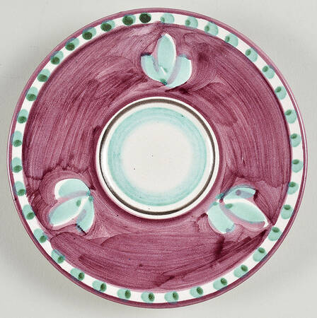 Campagna Chicken (Purple Border, Green Dots) Saucer for Flat Cup