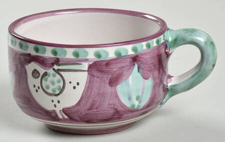 Campagna Chicken (Purple Border, Green Dots) Flat Cup