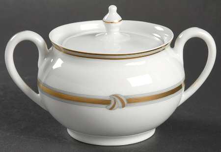 Ruban Or Sugar Bowl & Lid