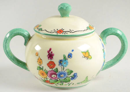 Hollyhock Sugar Bowl & Lid