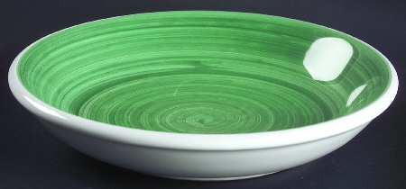 Solids Brush Green 8" Soup/Pasta Bowl