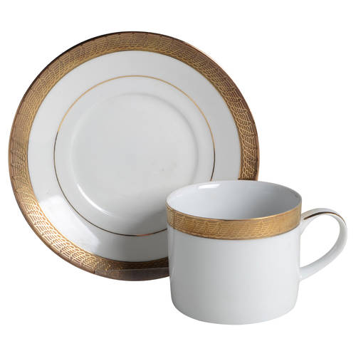 Pure Gold Flat Cup & Saucer Set
