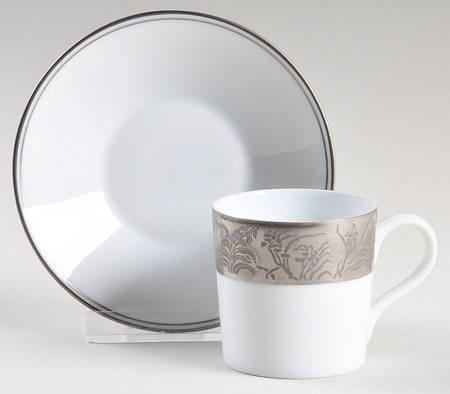Khazard Platine Flat Demitasse Cup & Saucer Set