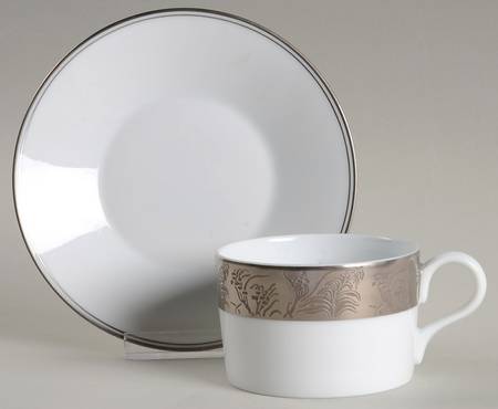 Khazard Platine Flat Cup & Saucer Set