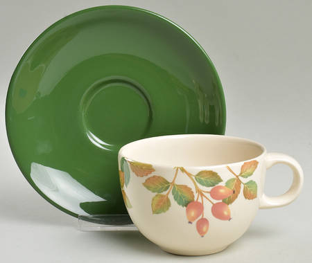 Country Fruits Flat Cup & Saucer Set