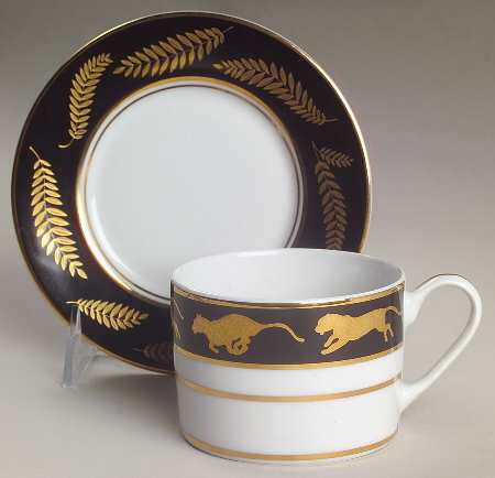 Jaguar Gold Flat Cup & Saucer Set