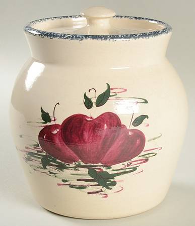 Burgandy Apple Medium Canister & Lid