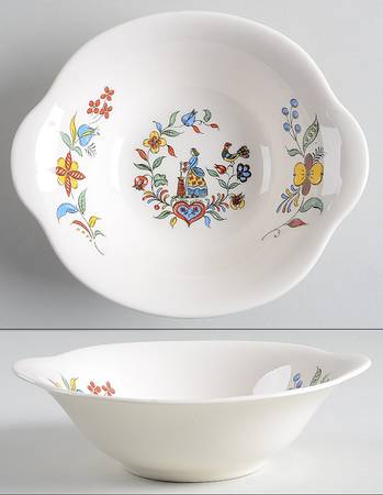 Dairy Maid (Iva Lure, Gold Trim) Lugged Cereal Bowl