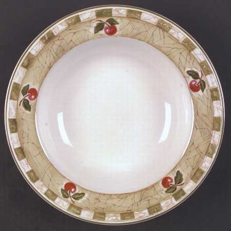 Decoupage Large Rim Soup Bowl