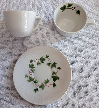 Feuilles D'Automne Flat Cup & Saucer Set by Ceranord