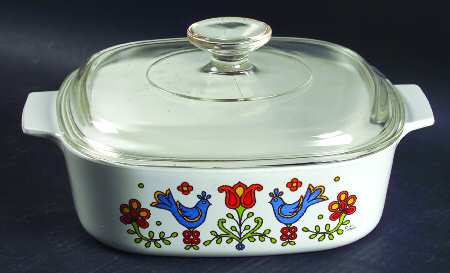 Country Festival 2 Quart Square Casserole with Lid