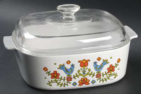 Country Festival 4 Quart Square Casserole with Lid
