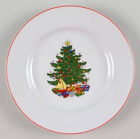 American Christmas Tree (White) Bread & Butter Plate