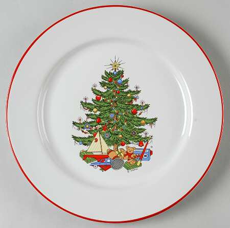 American Christmas Tree (White) 12" Chop Plate (Round Platter)