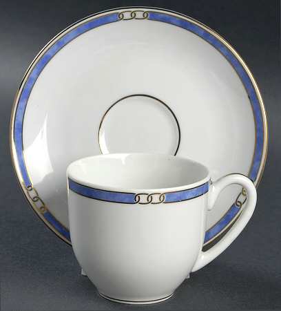 Alliance Bleu Flat Demitasse Cup & Saucer Set