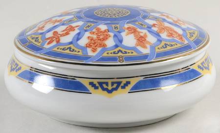 Ginkgo Bleu Round Box & Lid