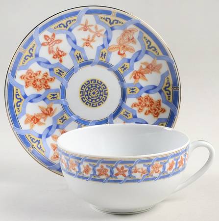 Ginkgo Bleu Breakfast Cup & Saucer Set