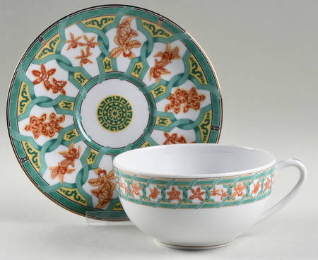 Ginkgo Vert Breakfast Cup & Saucer Set