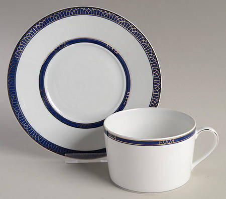 Talisman Platinum Bleu Breakfast Cup & Saucer Set