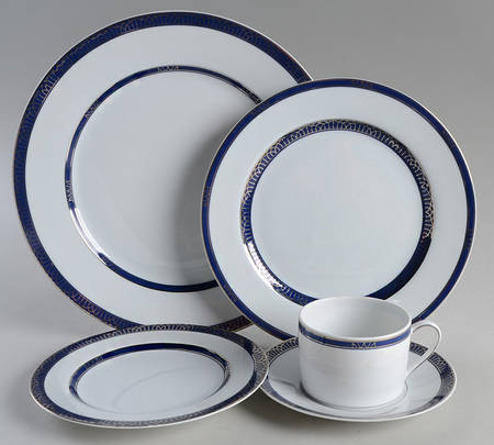 Talisman Platinum Bleu 5 Piece Place Setting