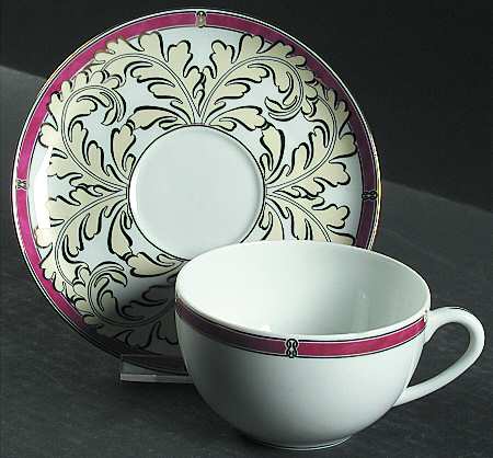 Aida Red Flat Cup & Saucer Set