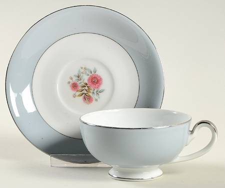 Princess Lehua Gray Footed Cup & Saucer Set