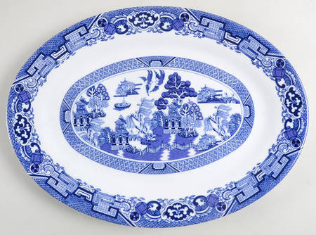 Blue Willow 13" Oval Serving Platter