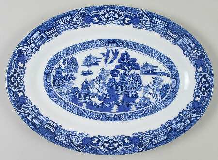 Blue Willow 12" Oval Serving Platter