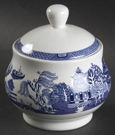 Blue Willow Sugar Bowl & Lid