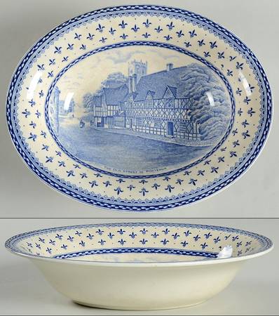 Albion Blue 9" Oval Vegetable Bowl