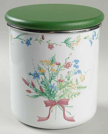 My Garden (Corelle) Medium Metal Canister & Wood Lid