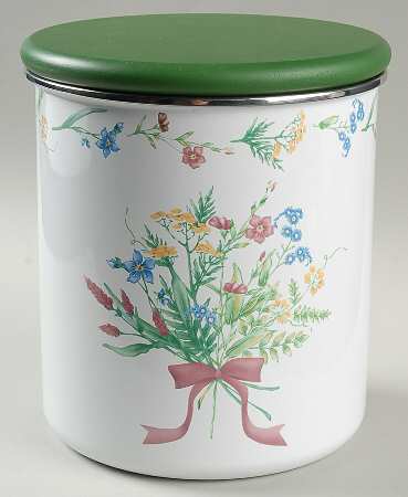 My Garden (Corelle) Large Metal Canister & Wood Lid
