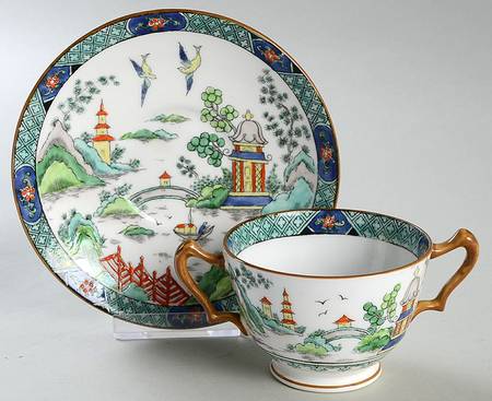 Ye Olde Willow Footed Bouillon Cup & Saucer