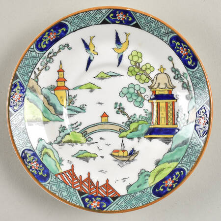 Ye Olde Willow Saucer for Flat Demitasse Cup