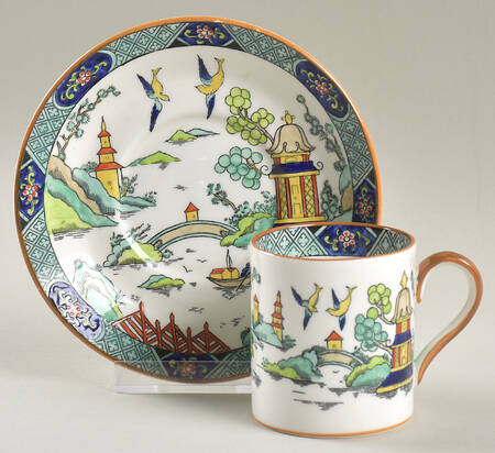 Ye Olde Willow Flat Demitasse Cup & Saucer Set