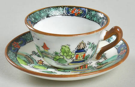Ye Olde Willow Miniature Cup and Saucer Set