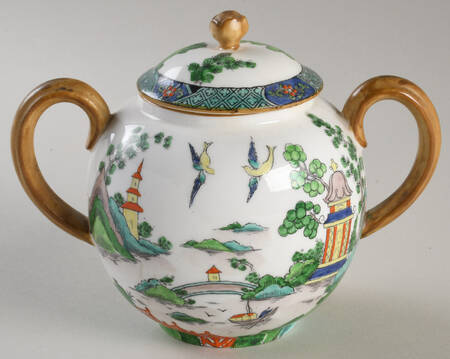 Ye Olde Willow Sugar Bowl & Lid