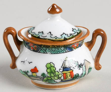 Ye Olde Willow Miniature Sugar Bowl & Lid