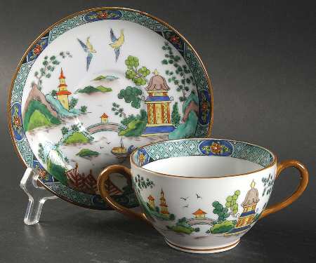 Ye Olde Willow Flat Bouillon Cup & Saucer