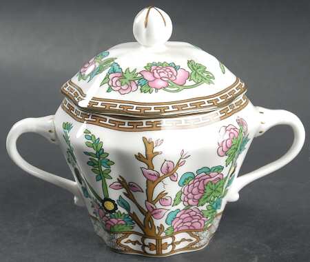 Indian Tree Multicolor (Scalloped, Newer) Sugar Bowl & Lid