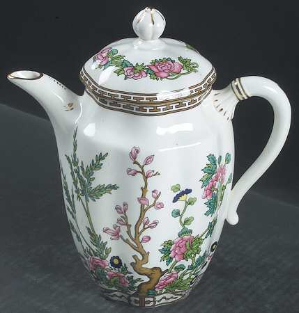Indian Tree Multicolor (Scalloped, Newer) Coffee Pot & Lid