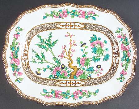 Indian Tree Multicolor (Scalloped, Newer) 12" Oval Serving Platter