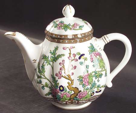 Indian Tree Multicolor (Scalloped, Newer) Teapot & Lid