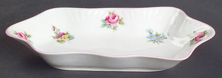Floral Bouquet (Scalloped) Rectangular Sweet Meat Dish