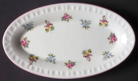 Floral Bouquet (Scalloped) Tray for Mini Creamer & Open Sugar