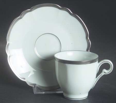 Colette Platinum Flat Demitasse Cup & Saucer Set