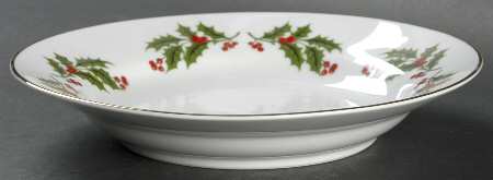White Holly Rim Soup Bowl
