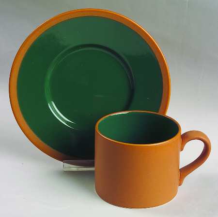 Stafford Green Flat Cup & Saucer Set